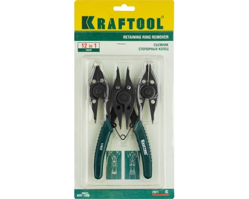 Съемник стопорных колец Universal 6-in-1, внешний/внутренний KRAFTOOL 22811