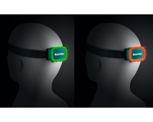 Аккумуляторный налобный фонарь 1000мАч 3ААА KH-10, Hybrid power, 500 лм, 5 режимов KRAFTOOL 56452