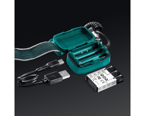 Аккумуляторный налобный фонарь 1000мАч 3ААА KH-10, Hybrid power, 500 лм, 5 режимов KRAFTOOL 56452