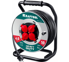 Силовой удлинитель на стальной катушке КГ 3х2.5 50м 4000Вт IP44, HEAVY DUTY KRAFTOOL 55086-50_z01