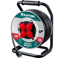 Силовой удлинитель на стальной катушке КГ 3х2.5 50м 4000Вт IP44, HEAVY DUTY KRAFTOOL 55086-50_z01