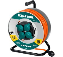 Силовой удлинитель на стальной катушке EXPERT ПВС 3х2.5 30м 4000Вт IP44 KRAFTOOL 55089-30
