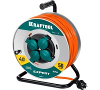 Силовой удлинитель на стальной катушке EXPERT ПВС 3х2.5 50м 4000Вт IP44 KRAFTOOL 55089-50