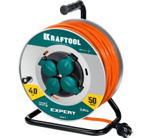 Силовой удлинитель на стальной катушке EXPERT ПВС 3х2.5 50м 4000Вт IP44 KRAFTOOL 55089-50