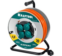 Силовой удлинитель на стальной катушке EXPERT ПВС 3х2.5 30м 4000Вт IP44 KRAFTOOL 55089-30
