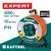 Силовой удлинитель на стальной катушке EXPERT ПВС 3х2.5 50м 4000Вт IP44 KRAFTOOL 55089-50