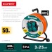 Силовой удлинитель на стальной катушке EXPERT ПВС 3х2.5 50м 4000Вт IP44 KRAFTOOL 55089-50