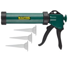 Универсальный закрытый пистолет для герметика 310мл, 3 сменных сопла KRAFTOOL 06677_z01