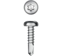 Саморез нержавеющий DS-P, 13x3.5 мм, А2, сверло, полукруглая головка, ТХ15, 1000 шт. KRAFTOOL 300931-35-013