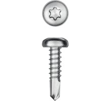 Саморез нержавеющий DS-P, 13x3.5 мм, А2, сверло, полукруглая головка, ТХ15, 1000 шт. KRAFTOOL 300931-35-013