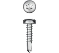 Саморез нержавеющий DS-P, 16x3.5 мм, А2, сверло, полукруглая головка, ТХ15, 1000 шт. KRAFTOOL 300931-35-016