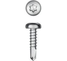 Саморез нержавеющий DS-P, 13x4.2 мм, А2, сверло, полукруглая головка, ТХ20, 600 шт. KRAFTOOL 300931-42-013