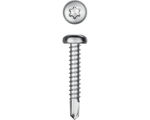 Саморез нержавеющий DS-P, 32x4.8 мм, А2, сверло, полукруглая головка, ТХ25, 250 шт. KRAFTOOL 300931-48-032