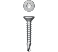 Саморез нержавеющий DS-C, 25x3.5 мм, А2, сверло, потайная головка, ТХ15, 600 шт. KRAFTOOL 300932-35-025