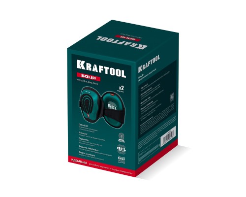 Наколенники защитные SOLID гелевая вставка, объемная противоскользящая накладка KRAFTOOL 11517