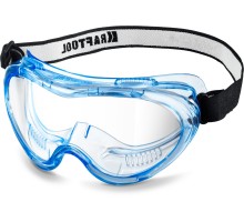 Защитные очки PANORAMA стекло из поликарбоната с покрытием от царапин и запотевания, обтюратор из PVC, непрямая вентиляция KRAFTOOL 11008_z01