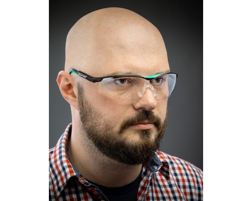 Защитные очки BASIC, открытого типа, прозрачные, стекло-моноблок с покрытием устойчивым к истиранию и запотеванию KRAFTOOL 110317