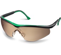 Защитные очки BASIC, открытого типа, коричневые, стекло-моноблок с покрытием устойчивым к истиранию и запотеванию KRAFTOOL 110319