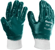 Перчатки HYKRAFT Heavy Duty-особопрочные, XL, с манжетой, нитриловое покрытие, высокая защита от нефтепродуктов KRAFTOOL 11289-XL