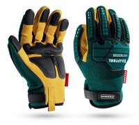 Увеличенные противоударные накладки PANZER р.L (9), профессиональные комбинированные перчатки, виброзащита KRAFTOOL 11298-L