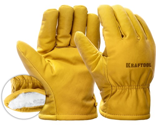 Утепленные кожаные рабочие перчатки EXTREM Winter, XL (10) KRAFTOOL 1137-XL