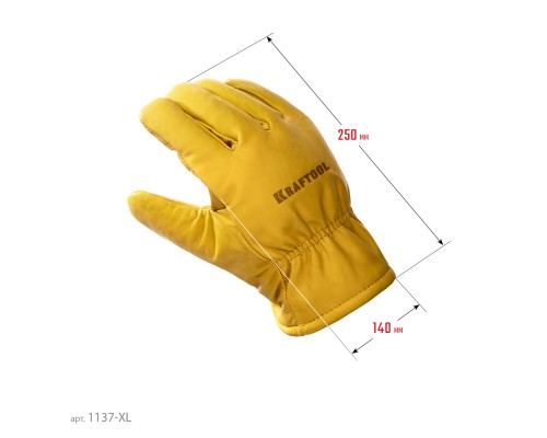 Утепленные кожаные рабочие перчатки EXTREM Winter, XL (10) KRAFTOOL 1137-XL