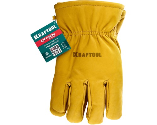 Утепленные кожаные рабочие перчатки EXTREM Winter, XL (10) KRAFTOOL 1137-XL