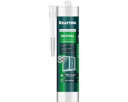 Нейтральный силиконовый герметик NEUTRAL, 300 мл, белый KRAFTOOL 41257-0