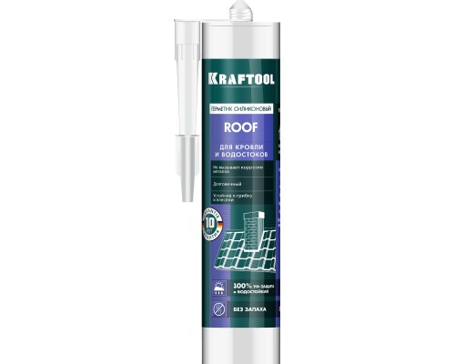 Кровельный силиконовый герметик ROOF, 300 мл, черный KRAFTOOL 41258-4