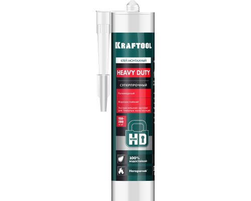 Особопрочный монтажный клей HEAVY DUTY, 310 мл, белый KRAFTOOL 41348_z01
