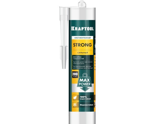 Суперсильный монтажный клей STRONG, 310 мл, белый KRAFTOOL 41343_z01