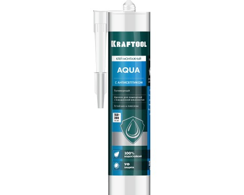 Водостойкий монтажный клей AQUA, 310 мл, белый KRAFTOOL 41345_z01