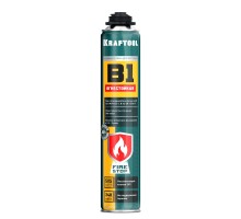 Монтажная пена FIRE STOP B1, 750 мл, пистолетная, огнестойкая, не залипающий клапан, 240°С, SVS, выход до 45 л KRAFTOOL 41186_z01