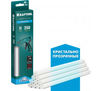 Клеевые стержни Cristal, 11x250 мм, 10 шт., кристально прозрачные KRAFTOOL 06846-10