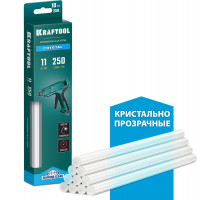 Клеевые стержни Cristal, 11x250 мм, 10 шт., кристально прозрачные KRAFTOOL 06846-10
