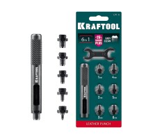 Ударный пробойник для кожи LPI-6 с набором насадок 1-6 мм KRAFTOOL 22951
