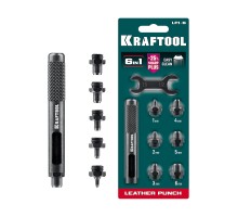 Ударный пробойник для кожи LPI-6 с набором насадок 1-6 мм KRAFTOOL 22951