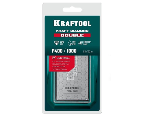 Пластина алмазная заточная двухсторонняя DIAMOND DOUBLE Р400/1000 KRAFTOOL 35711-400-1000