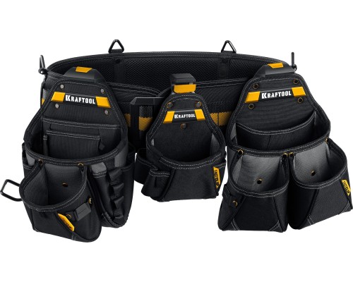 Пояс монтажника KBS-4 в комплекте: пояс монтажника и 3 сумки KRAFTOOL 38760-4