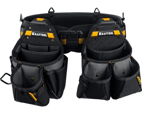 Пояс монтажника KBS-3L в комплекте: пояс монтажника и 2 большие сумки KRAFTOOL 38761
