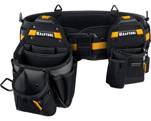 Пояс монтажника KBS-3 в комплекте: пояс монтажника, большая сумка, малая сумка KRAFTOOL 38762