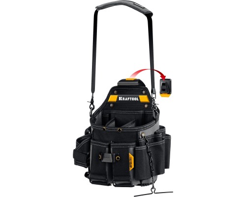 Поясная сумка KPB-23 с быстросъемным креплением FastClip, плечевой ремень, 23 кармана и петли, 290x310 мм KRAFTOOL 38766