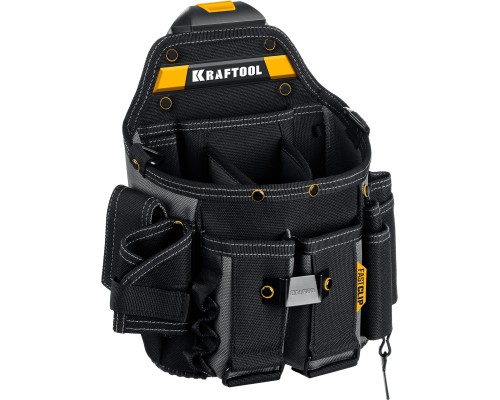 Поясная сумка KPB-23 с быстросъемным креплением FastClip, плечевой ремень, 23 кармана и петли, 290x310 мм KRAFTOOL 38766