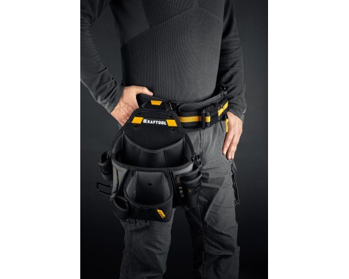 Поясная сумка KPB-20 с быстросъемным креплением FastClip, плечевой ремень, 20 карманов и петель, 320x310 мм KRAFTOOL 38767