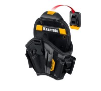 Кобура для шуруповерта KH-17 большая, с быстросъемным креплением, FastClip, 17 карманов и петель KRAFTOOL 38768