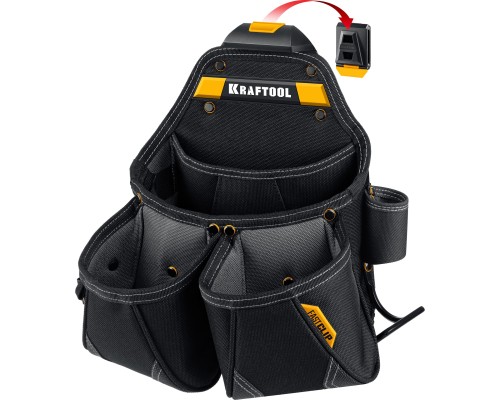 Поясная сумка KP-15 с быстросъемным креплением FastClip, 15 карманов и петель, 350x320 мм KRAFTOOL 38771