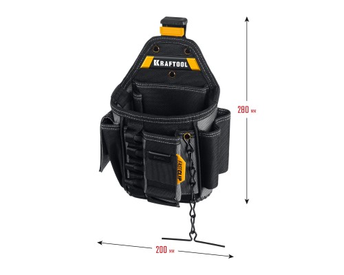 Поясная сумка KP-13E с быстросъемным креплением FastClip, 13 карманов и петель, 280x200 мм KRAFTOOL 38772