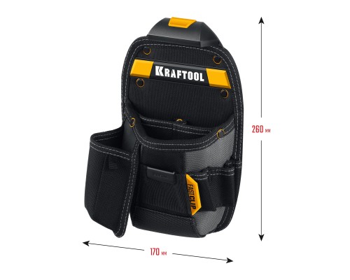 Поясная сумка KP-8 с быстросъемным креплением FastClip, 8 карманов и петель, 170x260 мм KRAFTOOL 38776