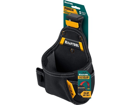 Поясная сумка KP-5 с быстросъемным креплением FastClip, 5 карманов и петель, 150x190 мм KRAFTOOL 38778