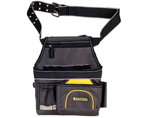 Поясная сумка 9 карманов, с ремнем, петля для крепления рулетки KRAFTOOL 38743